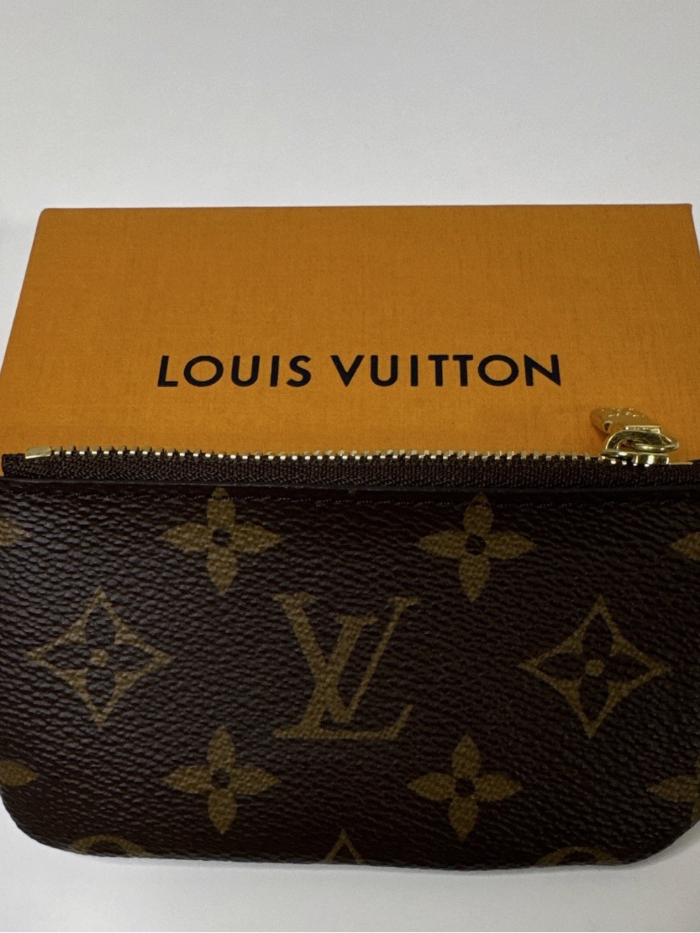 Louis Vuitton Monogram Zip Coin Pouch - Brown and Gold
